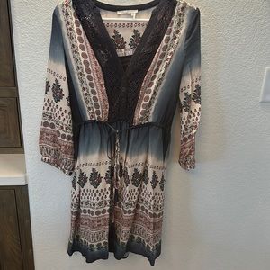Anthropologie floreat dress with crochet detail